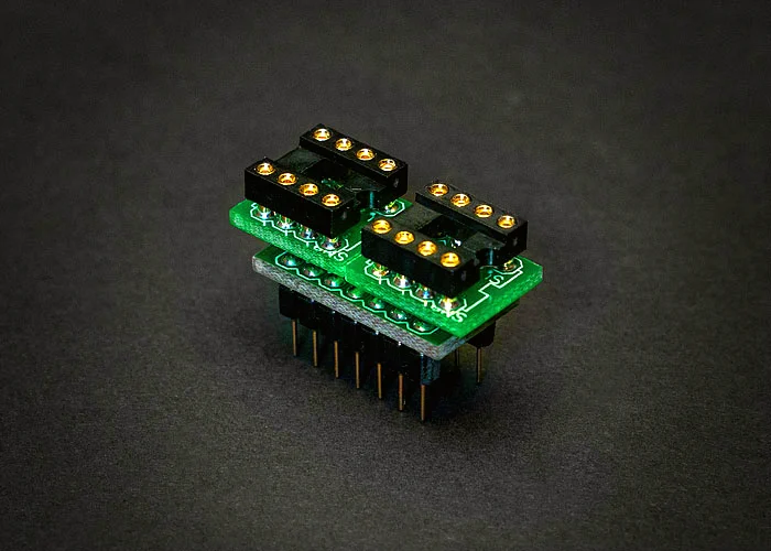 DIP14 Quad to 2xDIP8 Adapter by Staccato Audio